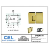 CGEN580, 5 Degree Pre-Set, 180 Degree Glass to Glass Hinge for Frameless Shower Door — CGEN580