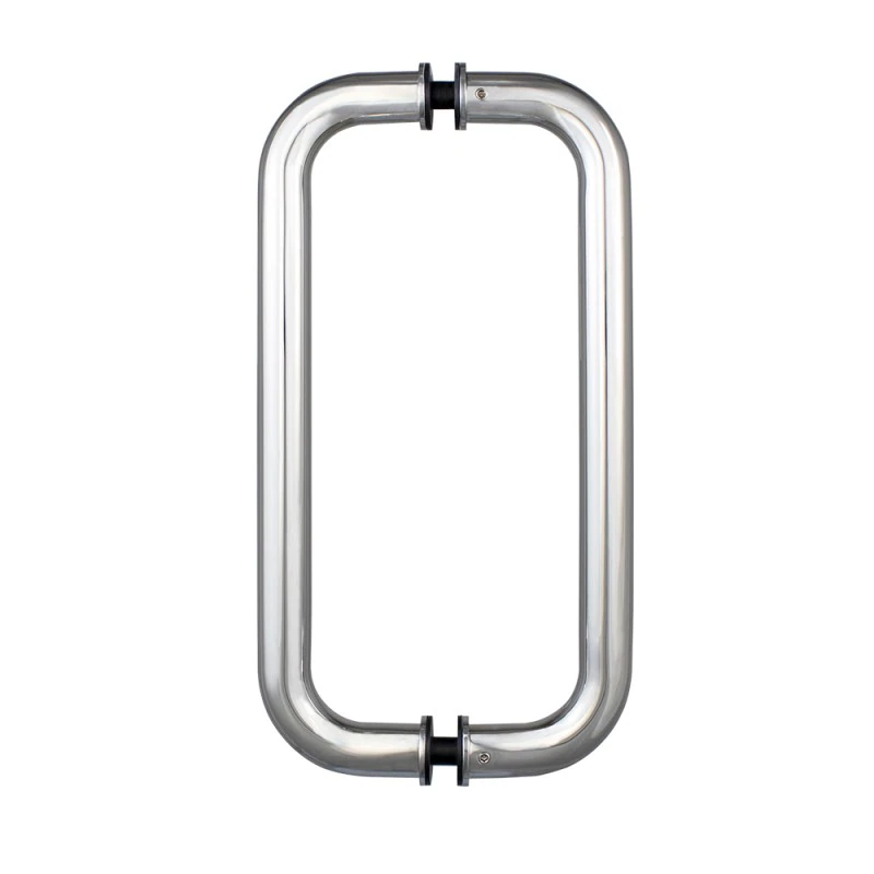 CPH213, Glass Mounted Straight Back to Back Pull Handle- Stainless steel 304 tube in 1.5mm thickness. — CPH213-10X10 — Polished Stainless Steel — 10"