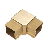 CE90-4040, 2-Way Structural Fitting Handrail Connector 90° for 1-1/2“ X 1-1/2" Square Tubing — CE90-4040 — Brushed Gold