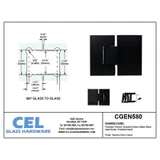 CGEN580, 5 Degree Pre-Set, 180 Degree Glass to Glass Hinge for Frameless Shower Door — CGEN580