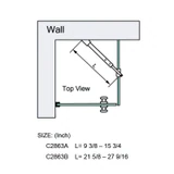 C2703, FRAMELESS SHOWER DOOR, ROUND FIXED PANEL WALL TO GLASS SUPPORT BAR