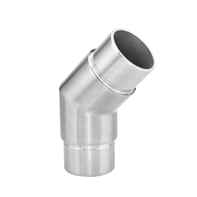 CE135-424, 135° 2-Way Elbow Connector for 1-3/4″ OD Round Tube — CE135-424 — Polished Stainless Steel