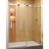 CSS05 single-sliding glass shower door with square rail and handle