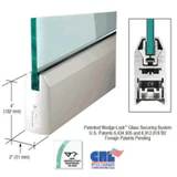 DR4T12S,CRL 1/2" Glass 4" Tapered Door Rail Without Lock - 35-3/4" Length — DR4TSA12S — Satin Anodized