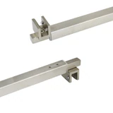 C2862, FRAMELESS SHOWER DOOR, SQUARE FIXED PANEL GLASS TO GLASS SUPPORT BAR — C2862A