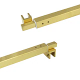 C2862, FRAMELESS SHOWER DOOR, SQUARE FIXED PANEL GLASS TO GLASS SUPPORT BAR — C2862B