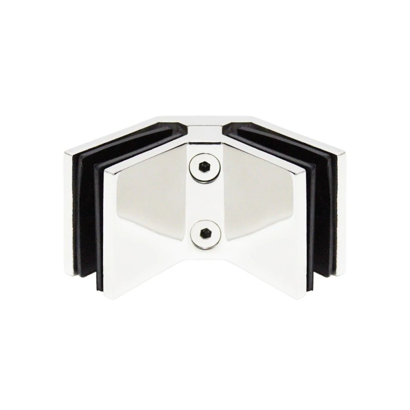 CGTGS90, 90 degree corner Railing clamp, glass to glass, for 3/8" & 1/2" Glass — CGTGS90 — Polished Stainless Steel