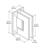 GEN037BBRZ,CRL Brushed Bronze Geneva 037 Series Wall Mount Full Back Plate Standard Hinge