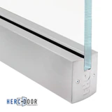 R25S12 without lock,FHC 2-1/2" Low Profile Square Door Rail Without Lock For 1/2" Glass - 35-3/4" Length — R25S12 — Satin Anodized