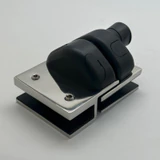 CY12-M, Swimming Pool 180 Degree Glass-to-Glass Gate Latch, Door Lock With Key For 3/8"-5/8" Glass Thickness — CY12-M — Polished Stainless Steel