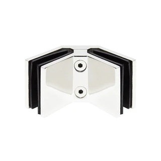CGTGS90, 90 degree corner Railing clamp, glass to glass, for 3/8" & 1/2" Glass — CGTGS90 — Polished Stainless Steel
