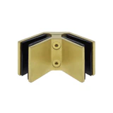 CGTGS90, 90 degree corner Railing clamp, glass to glass, for 3/8" & 1/2" Glass — CGTGS90 — Brushed Gold