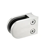 CZP312R, Heavy Duty 2″ Round Back Glass Clamp for 3/8″ or 1/2″ Tempered Glass or Laminated Glass — CZP312R — Polished Stainless Steel