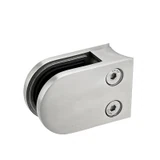 CZP312R, Heavy Duty 2″ Round Back Glass Clamp for 3/8″ or 1/2″ Tempered Glass or Laminated Glass — CZP312R — Brushed Stainless Steel