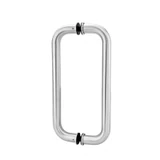 CPH213, Glass Mounted Straight Back to Back Pull Handle- Stainless steel 304 tube in 1.5mm thickness. — CPH213-24X24 — Polished Stainless Steel — 24"