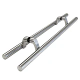 CLPO84-MB, (2-M1), Ø 1 1/4" X84"X72"(CTC), 84" Ladder Pull Handle Back to Back, Offset — CLPO84-SSS — Brushed Stainless Steel