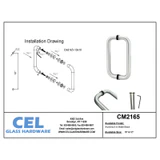 CM2165, Solid Aluminum Straight Back to Back Pull Handles. — CM2165-10X10 — 10" — Clear Anodized