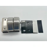 CY12S, Swimming Pool Glass Door Lock-No Key For 3/8”-5/8 Thickness Glass — CY12S — Brushed Stainless Steel