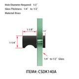 CSDK140A Single-Sided Shower Door Knobs