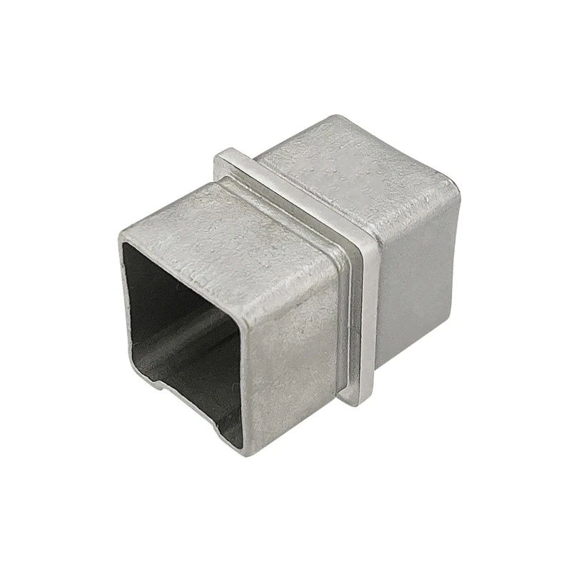 CC180-4040, Square Line 180 Degree Connector (in-line) for 1 1/2 x 1 1/2 Tube Handrails — CC180-4040 — Brushed Stainless Steel
