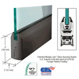 DR4T12S,CRL 1/2" Glass 4" Tapered Door Rail Without Lock - 35-3/4" Length — DR4TDU12S — Black Bronze Anodized