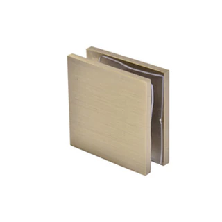 SCU4BBRZ,CRL Brushed Bronze Square Style Hole-in-Glass Fixed Panel U-Clamp — SCU4BBRZ