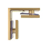 SGC90BR,CRL Polished Brass Square 90 Degree Glass-to-Glass Clamp