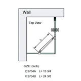 C2704, FRAMELESS SHOWER DOOR, ROUND FIXED PANEL GLASS TO GLASS SUPPORT BAR — C2704A