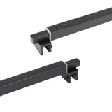 C2862, FRAMELESS SHOWER DOOR, SQUARE FIXED PANEL GLASS TO GLASS SUPPORT BAR — C2862A