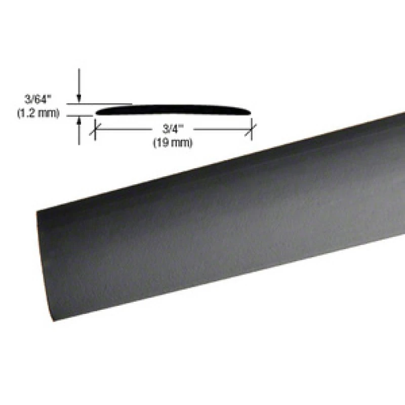 VFT75MBL, CRL Matte Black PVC 3/4" Flat with Pre-Applied Tape - 95" — VFT75MBL