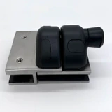 CY12-M, Swimming Pool 180 Degree Glass-to-Glass Gate Latch, Door Lock With Key For 3/8"-5/8" Glass Thickness — CY12-M — Brushed Stainless Steel