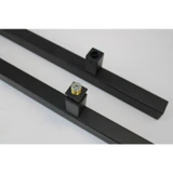 CSQLP Square Ladder Pull, Back-to-Back Entrance Door Handle, Stainless Steel 304 Tube in 1/16" Thickness — CSQLP24-MB — Matte Black — 24"