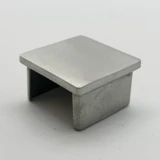 CEC-40X40, End cap for 1 5/8" x 1 5/8" slotted tube, Square — CEC-40X40 — Brushed Stainless Steel