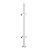 CRPH42, Round Post For Handrail Ø2", 42" Height, Heavy Duty (Post Only, Not included Glass Clamp) — CRPH42C — Polished Stainless Steel — MIDDLE