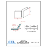 CSGC0F135, 135 Degree Square Glass to Glass Clamp for Frameless Shower Door