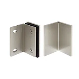 CSB290W,(2-R1) Shower Bracket with Cover, Offset Wall to Glass 90°, for 3/8" ~1/2" . Black Rubber Gaskets, — CSB290WBN