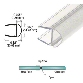 CPCR10,Translucent Vinyl Bulb Seal for 3/8" Glass — CPCR10