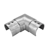 CE90-D424, Stainless Steel 90 Degree Corner Connector For 1-1/2″ Round Tube — CE90-D424-PSS — Brushed Stainless Steel