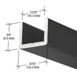 CRL Frameless Shower Door Aluminum Regular U-Channel for 3/8" Thick Glass — SDCR38