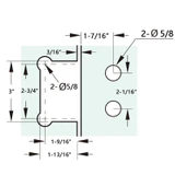CV1E092, 90 Degree Glass-to-Glass Hinge