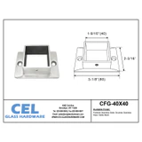 CFG-40X40, Flange for 1-1/2" x 1-1/2" slotted tube — CFG-40X40 — Polished Stainless Steel