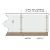 CSPH42, 2" X 2" Square Post 42" Height (Post Only, Not included Glass Clamp)