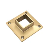 CFL-4040, Square Base Flange for 1-1/2" x 1-1/2" Square Handrail Tube — CFL-4040 — Brushed Gold