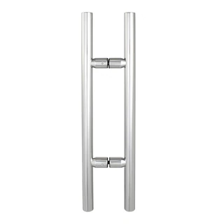 CLP Ladder Style, Back-to-Back Pull Entrance Door Handle, Stainless Steel 304 Tube in 1/16" Thickness — CLP24 — Polished Stainless Steel — CLP24