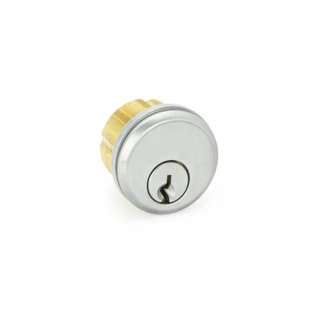 RCT10, FHC Mortise Keyed Cylinder W/ 3mm Trim Ring — RCT10 — Brushed Stainless
