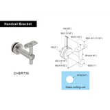 CHBR736, Glass Mount Handrail Bracket for Round Tube