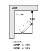 C2704A — C2704, FRAMELESS SHOWER DOOR, ROUND FIXED PANEL GLASS TO GLASS SUPPORT BAR technical information technical reference