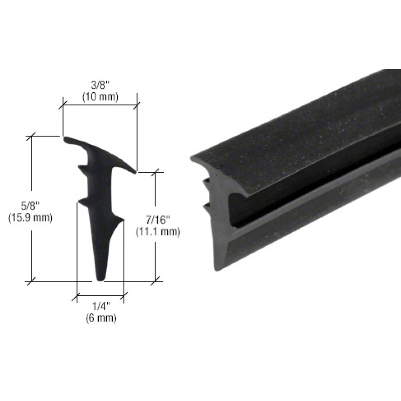 RG12100,CRL Black 1/2" Roll-In Glazing Gasket - 100' Roll — RG12100