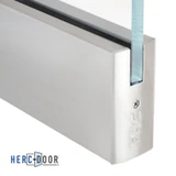 R4S12 without Lock, FHC 4" Square Door Rail 35-3/4" Without Lock - 1/2" Glass — R4S12 — Brushed Stainless