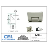 CV1E344, Adjustable Wall Mount Offset Back Plate Hinge for Shower Door — CV1E344